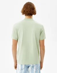 T-Shirt im Slim-Fit mit geripptem Stehkragen